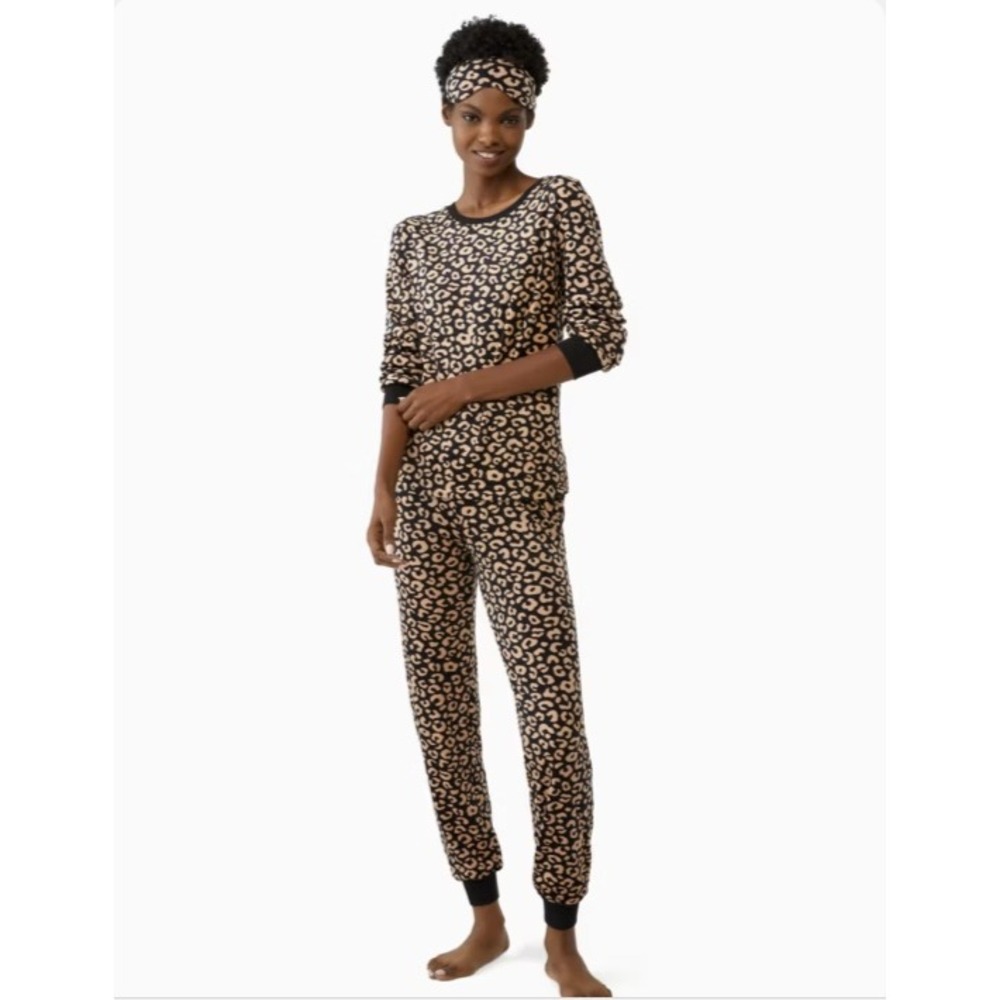 Kate Spade Women's Size Small Velour Leopard Print Jogger Set
